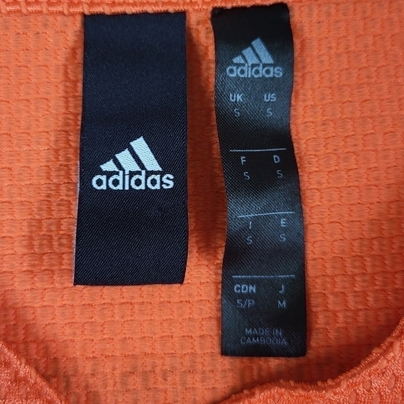ADIDAS Baseball Jersey. Three Stripe Life. Orange & Black. Men's size Small - Picture 8 of 11
